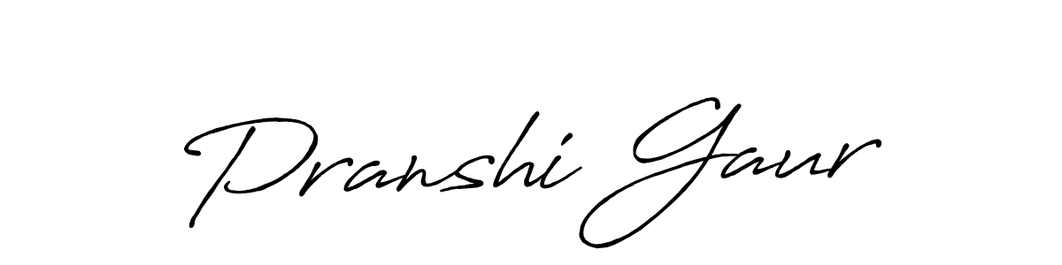 How to make Pranshi Gaur signature? Antro_Vectra_Bolder is a professional autograph style. Create handwritten signature for Pranshi Gaur name. Pranshi Gaur signature style 7 images and pictures png