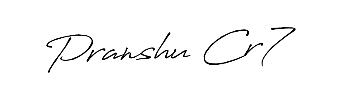 Create a beautiful signature design for name Pranshu Cr7. With this signature (Antro_Vectra_Bolder) fonts, you can make a handwritten signature for free. Pranshu Cr7 signature style 7 images and pictures png