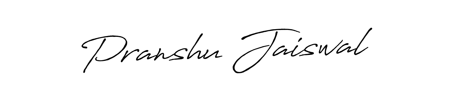 Make a beautiful signature design for name Pranshu Jaiswal. With this signature (Antro_Vectra_Bolder) style, you can create a handwritten signature for free. Pranshu Jaiswal signature style 7 images and pictures png