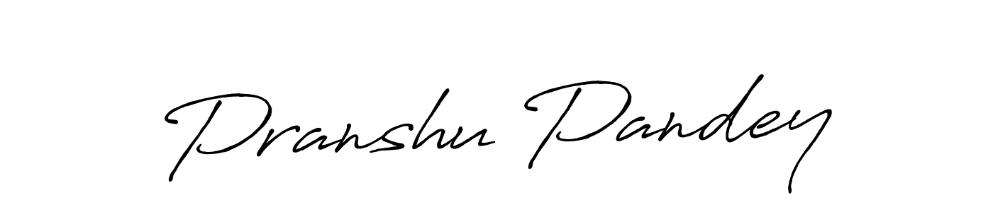 How to make Pranshu Pandey name signature. Use Antro_Vectra_Bolder style for creating short signs online. This is the latest handwritten sign. Pranshu Pandey signature style 7 images and pictures png