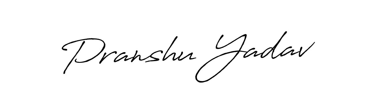 Design your own signature with our free online signature maker. With this signature software, you can create a handwritten (Antro_Vectra_Bolder) signature for name Pranshu Yadav. Pranshu Yadav signature style 7 images and pictures png