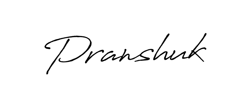 Use a signature maker to create a handwritten signature online. With this signature software, you can design (Antro_Vectra_Bolder) your own signature for name Pranshuk. Pranshuk signature style 7 images and pictures png