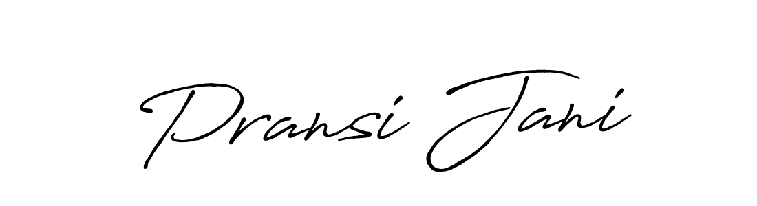 Pransi Jani stylish signature style. Best Handwritten Sign (Antro_Vectra_Bolder) for my name. Handwritten Signature Collection Ideas for my name Pransi Jani. Pransi Jani signature style 7 images and pictures png