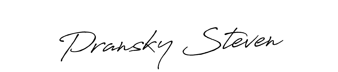 Make a beautiful signature design for name Pransky Steven. With this signature (Antro_Vectra_Bolder) style, you can create a handwritten signature for free. Pransky Steven signature style 7 images and pictures png