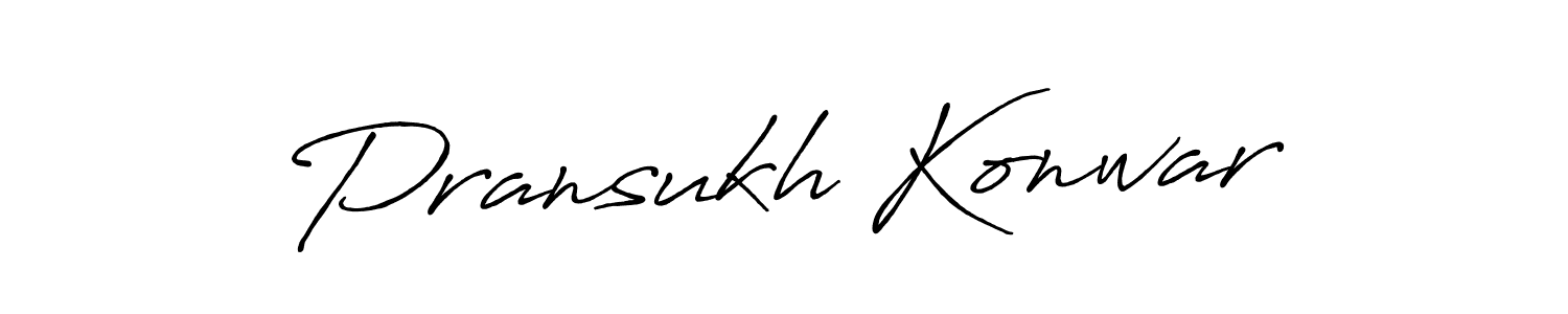 Create a beautiful signature design for name Pransukh Konwar. With this signature (Antro_Vectra_Bolder) fonts, you can make a handwritten signature for free. Pransukh Konwar signature style 7 images and pictures png