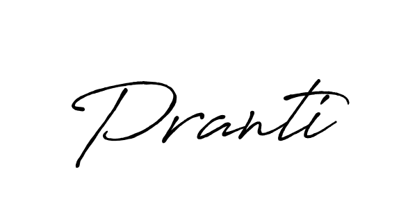 How to make Pranti signature? Antro_Vectra_Bolder is a professional autograph style. Create handwritten signature for Pranti name. Pranti signature style 7 images and pictures png