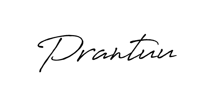 Use a signature maker to create a handwritten signature online. With this signature software, you can design (Antro_Vectra_Bolder) your own signature for name Prantuu. Prantuu signature style 7 images and pictures png