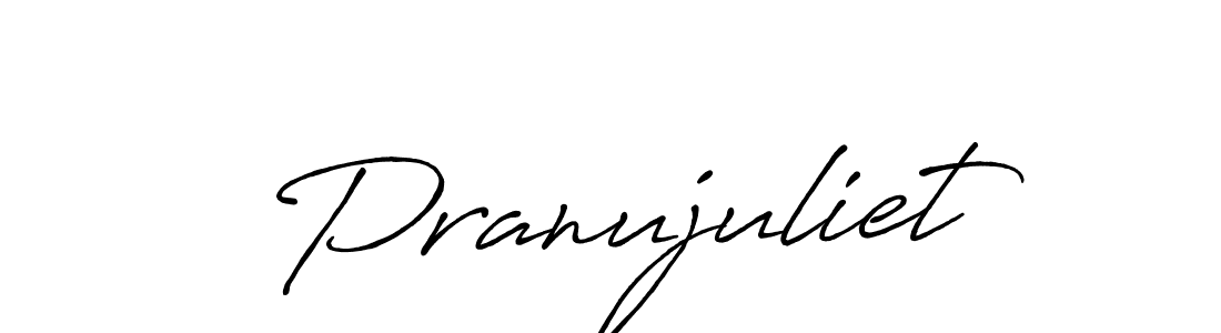 The best way (Antro_Vectra_Bolder) to make a short signature is to pick only two or three words in your name. The name Pranujuliet include a total of six letters. For converting this name. Pranujuliet signature style 7 images and pictures png