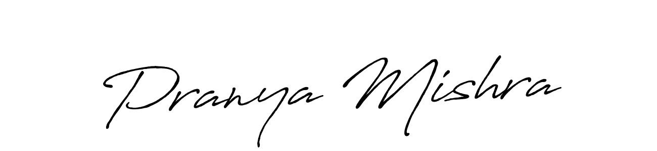Create a beautiful signature design for name Pranya Mishra. With this signature (Antro_Vectra_Bolder) fonts, you can make a handwritten signature for free. Pranya Mishra signature style 7 images and pictures png