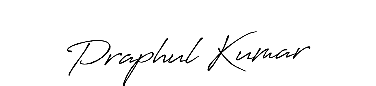 Make a beautiful signature design for name Praphul Kumar. With this signature (Antro_Vectra_Bolder) style, you can create a handwritten signature for free. Praphul Kumar signature style 7 images and pictures png