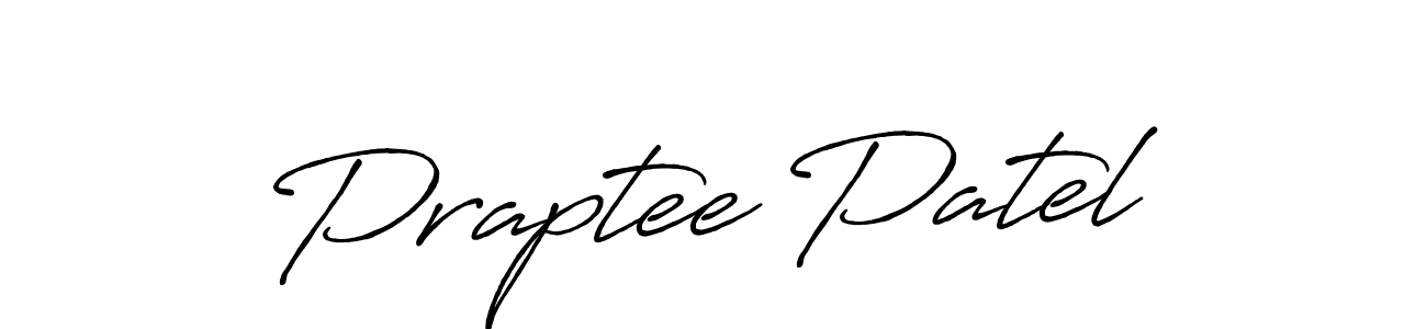 The best way (Antro_Vectra_Bolder) to make a short signature is to pick only two or three words in your name. The name Praptee Patel include a total of six letters. For converting this name. Praptee Patel signature style 7 images and pictures png