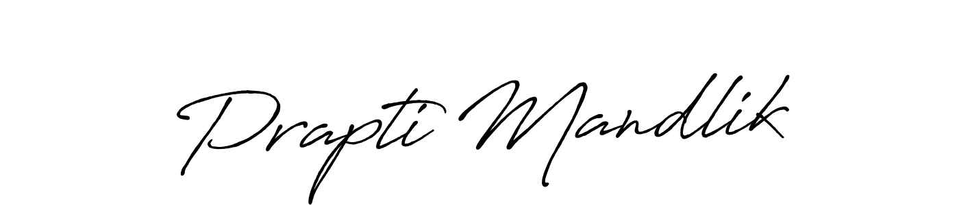 How to make Prapti Mandlik name signature. Use Antro_Vectra_Bolder style for creating short signs online. This is the latest handwritten sign. Prapti Mandlik signature style 7 images and pictures png