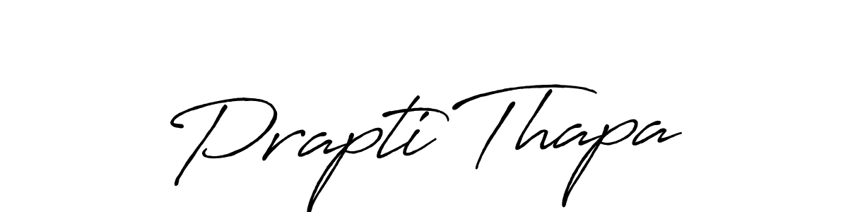 Make a beautiful signature design for name Prapti Thapa. With this signature (Antro_Vectra_Bolder) style, you can create a handwritten signature for free. Prapti Thapa signature style 7 images and pictures png