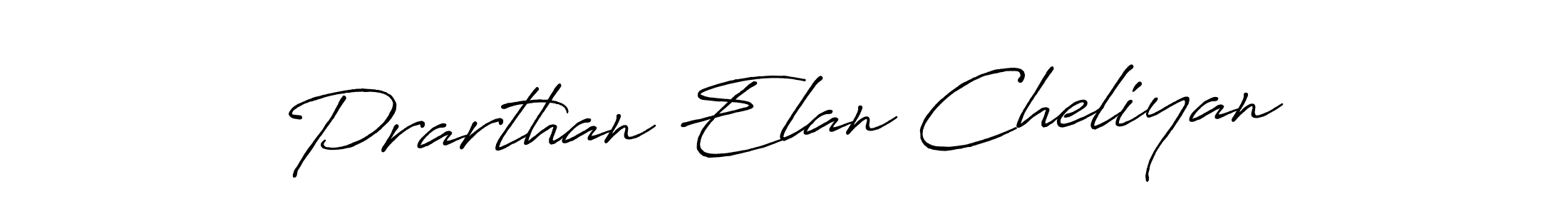 Make a beautiful signature design for name Prarthan Elan Cheliyan. With this signature (Antro_Vectra_Bolder) style, you can create a handwritten signature for free. Prarthan Elan Cheliyan signature style 7 images and pictures png