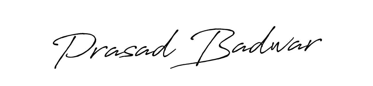 Create a beautiful signature design for name Prasad Badwar. With this signature (Antro_Vectra_Bolder) fonts, you can make a handwritten signature for free. Prasad Badwar signature style 7 images and pictures png