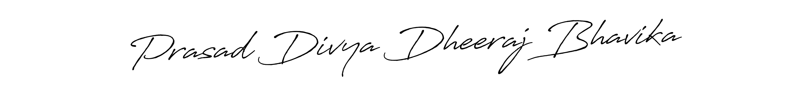 Create a beautiful signature design for name Prasad Divya Dheeraj Bhavika. With this signature (Antro_Vectra_Bolder) fonts, you can make a handwritten signature for free. Prasad Divya Dheeraj Bhavika signature style 7 images and pictures png