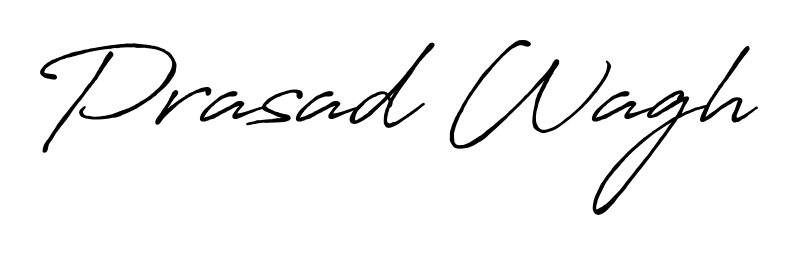 Upgrade your professional image with Prasad Wagh signature created with Antro_Vectra_Bolder font. Fast, free, and watermark-free download. Prasad Wagh signature style 7 images and pictures png