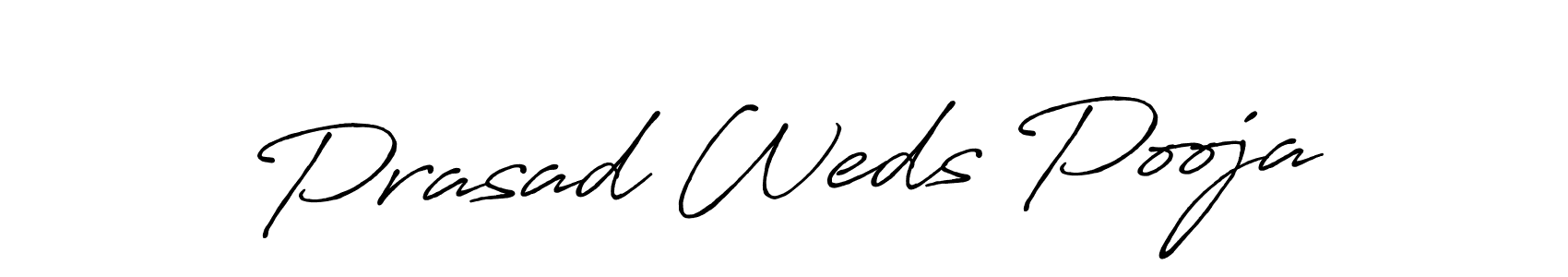 Design your own signature with our free online signature maker. With this signature software, you can create a handwritten (Antro_Vectra_Bolder) signature for name Prasad Weds Pooja. Prasad Weds Pooja signature style 7 images and pictures png