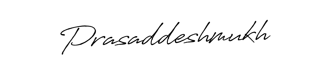 Create a beautiful signature design for name Prasaddeshmukh. With this signature (Antro_Vectra_Bolder) fonts, you can make a handwritten signature for free. Prasaddeshmukh signature style 7 images and pictures png