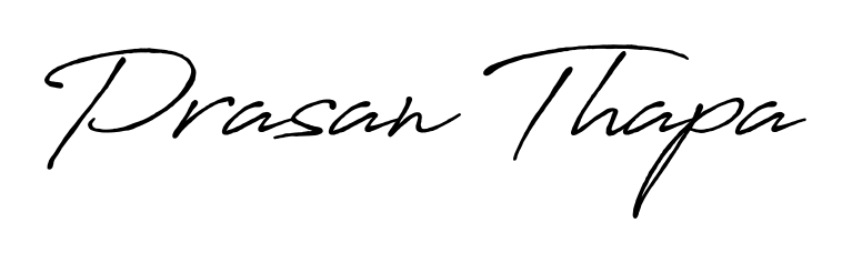 How to make Prasan Thapa signature? Antro_Vectra_Bolder is a professional autograph style. Create handwritten signature for Prasan Thapa name. Prasan Thapa signature style 7 images and pictures png