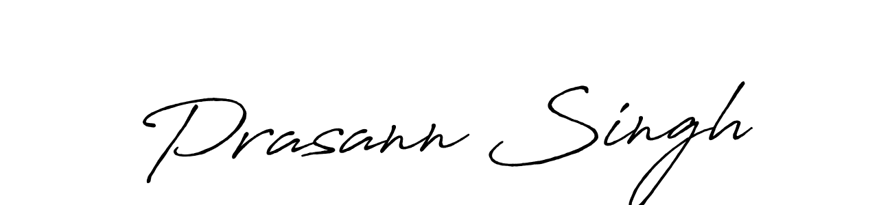 How to make Prasann Singh name signature. Use Antro_Vectra_Bolder style for creating short signs online. This is the latest handwritten sign. Prasann Singh signature style 7 images and pictures png