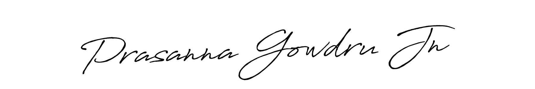 How to make Prasanna Gowdru Jn name signature. Use Antro_Vectra_Bolder style for creating short signs online. This is the latest handwritten sign. Prasanna Gowdru Jn signature style 7 images and pictures png