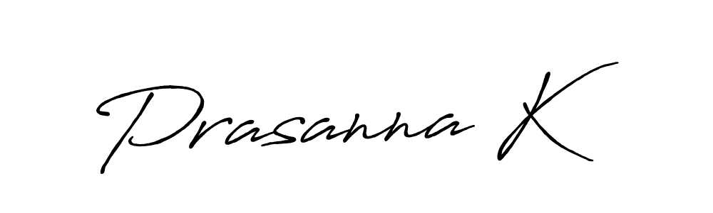 How to make Prasanna K name signature. Use Antro_Vectra_Bolder style for creating short signs online. This is the latest handwritten sign. Prasanna K signature style 7 images and pictures png