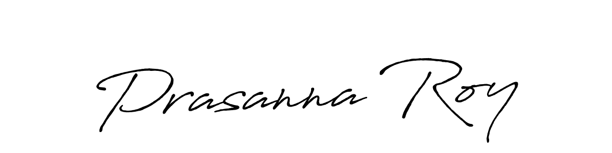 How to make Prasanna Roy name signature. Use Antro_Vectra_Bolder style for creating short signs online. This is the latest handwritten sign. Prasanna Roy signature style 7 images and pictures png