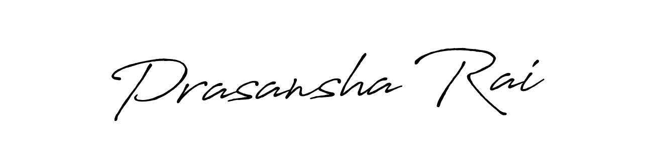 How to make Prasansha Rai name signature. Use Antro_Vectra_Bolder style for creating short signs online. This is the latest handwritten sign. Prasansha Rai signature style 7 images and pictures png