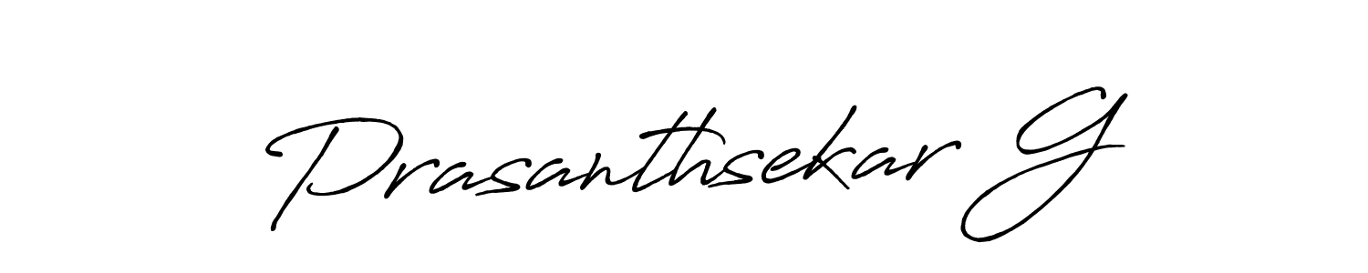How to make Prasanthsekar G name signature. Use Antro_Vectra_Bolder style for creating short signs online. This is the latest handwritten sign. Prasanthsekar G signature style 7 images and pictures png