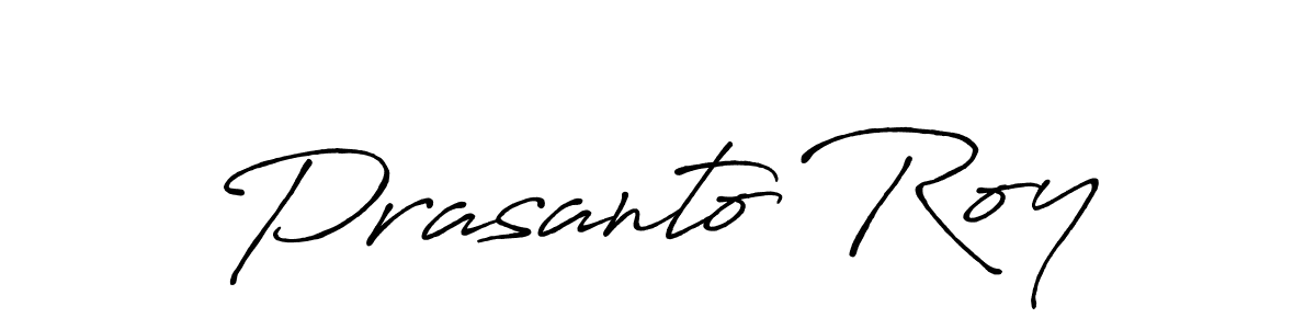 How to make Prasanto Roy name signature. Use Antro_Vectra_Bolder style for creating short signs online. This is the latest handwritten sign. Prasanto Roy signature style 7 images and pictures png