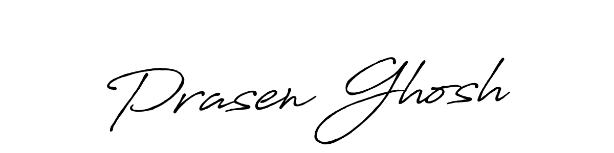 Also we have Prasen Ghosh name is the best signature style. Create professional handwritten signature collection using Antro_Vectra_Bolder autograph style. Prasen Ghosh signature style 7 images and pictures png