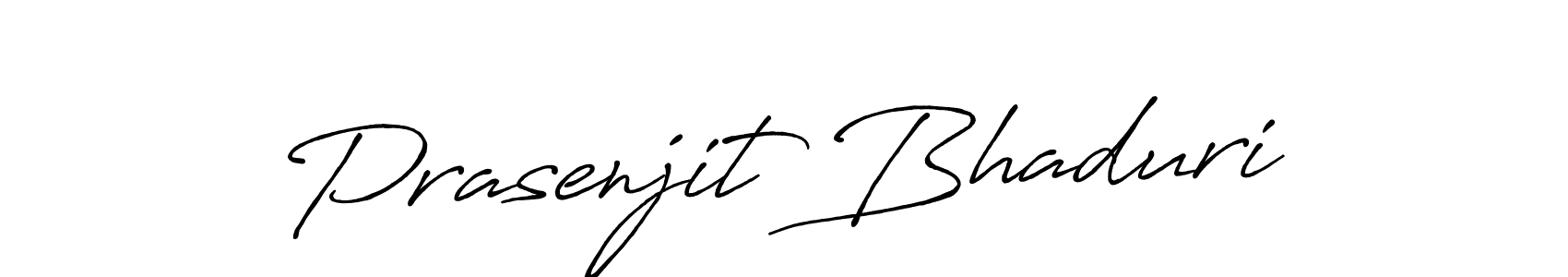 Make a beautiful signature design for name Prasenjit Bhaduri. With this signature (Antro_Vectra_Bolder) style, you can create a handwritten signature for free. Prasenjit Bhaduri signature style 7 images and pictures png