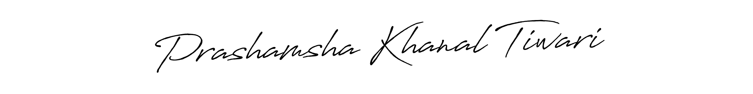 How to make Prashamsha Khanal Tiwari name signature. Use Antro_Vectra_Bolder style for creating short signs online. This is the latest handwritten sign. Prashamsha Khanal Tiwari signature style 7 images and pictures png