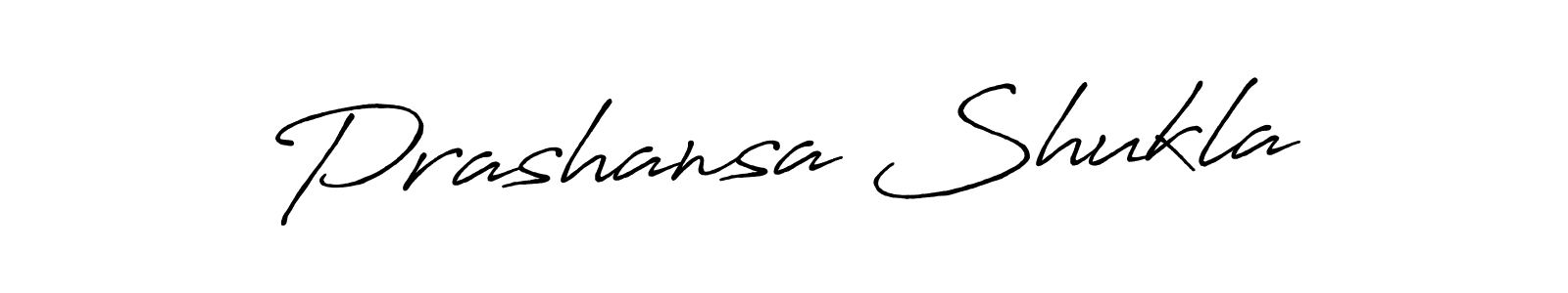 You should practise on your own different ways (Antro_Vectra_Bolder) to write your name (Prashansa Shukla) in signature. don't let someone else do it for you. Prashansa Shukla signature style 7 images and pictures png