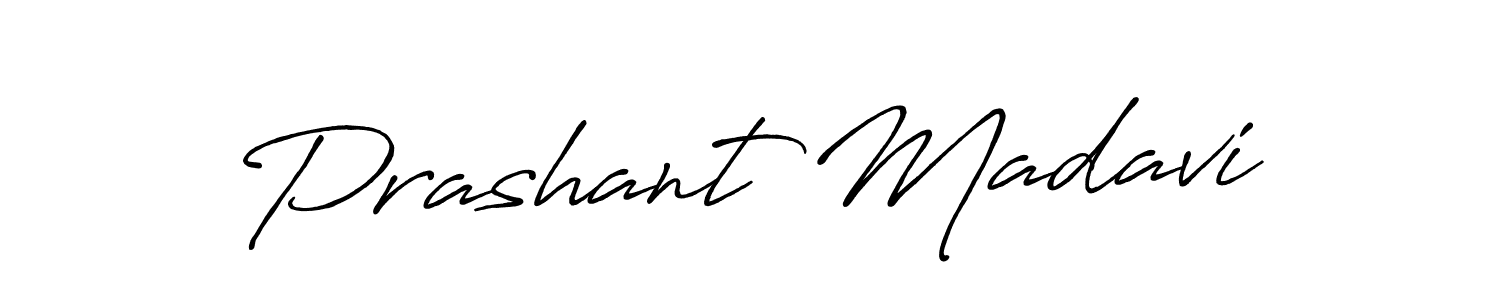 How to make Prashant Madavi name signature. Use Antro_Vectra_Bolder style for creating short signs online. This is the latest handwritten sign. Prashant Madavi signature style 7 images and pictures png