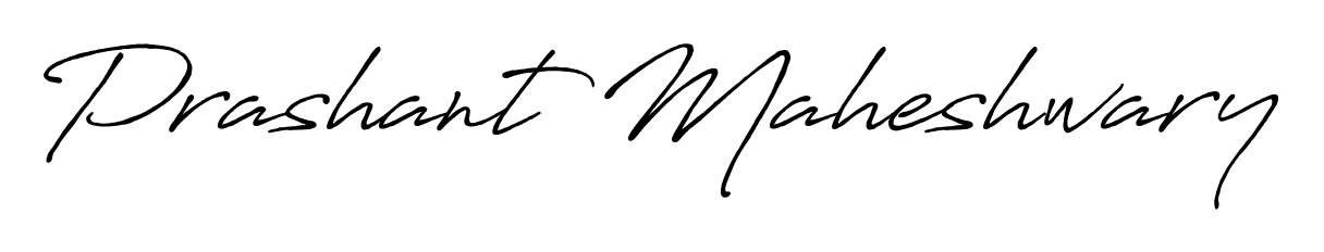 Designed for modern professionals: Prashant Maheshwary name signature crafted with Antro_Vectra_Bolder script. Ready for digital PDF workflows. Prashant Maheshwary signature style 7 images and pictures png