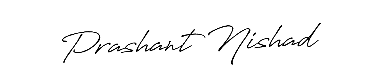 How to make Prashant Nishad name signature. Use Antro_Vectra_Bolder style for creating short signs online. This is the latest handwritten sign. Prashant Nishad signature style 7 images and pictures png