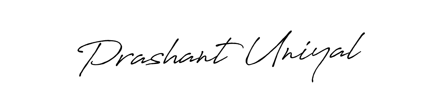 How to make Prashant Uniyal name signature. Use Antro_Vectra_Bolder style for creating short signs online. This is the latest handwritten sign. Prashant Uniyal signature style 7 images and pictures png