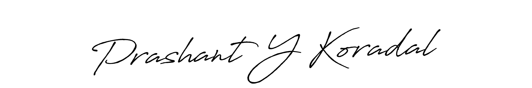 Create a beautiful signature design for name Prashant Y Koradal. With this signature (Antro_Vectra_Bolder) fonts, you can make a handwritten signature for free. Prashant Y Koradal signature style 7 images and pictures png
