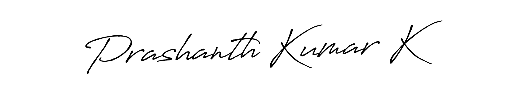How to make Prashanth Kumar K name signature. Use Antro_Vectra_Bolder style for creating short signs online. This is the latest handwritten sign. Prashanth Kumar K signature style 7 images and pictures png