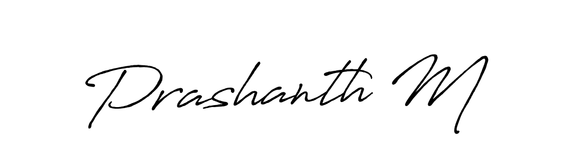 How to make Prashanth M name signature. Use Antro_Vectra_Bolder style for creating short signs online. This is the latest handwritten sign. Prashanth M signature style 7 images and pictures png