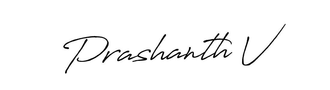 Make a beautiful signature design for name Prashanth V. With this signature (Antro_Vectra_Bolder) style, you can create a handwritten signature for free. Prashanth V signature style 7 images and pictures png