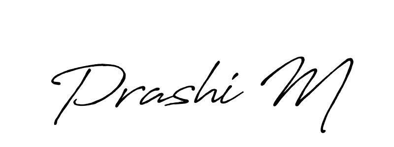 The best way (Antro_Vectra_Bolder) to make a short signature is to pick only two or three words in your name. The name Prashi M include a total of six letters. For converting this name. Prashi M signature style 7 images and pictures png