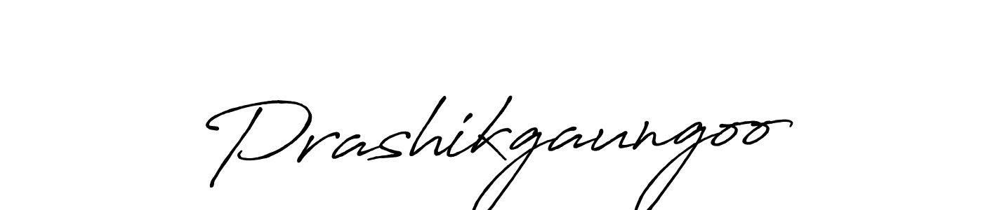 Make a beautiful signature design for name Prashikgaungoo. With this signature (Antro_Vectra_Bolder) style, you can create a handwritten signature for free. Prashikgaungoo signature style 7 images and pictures png