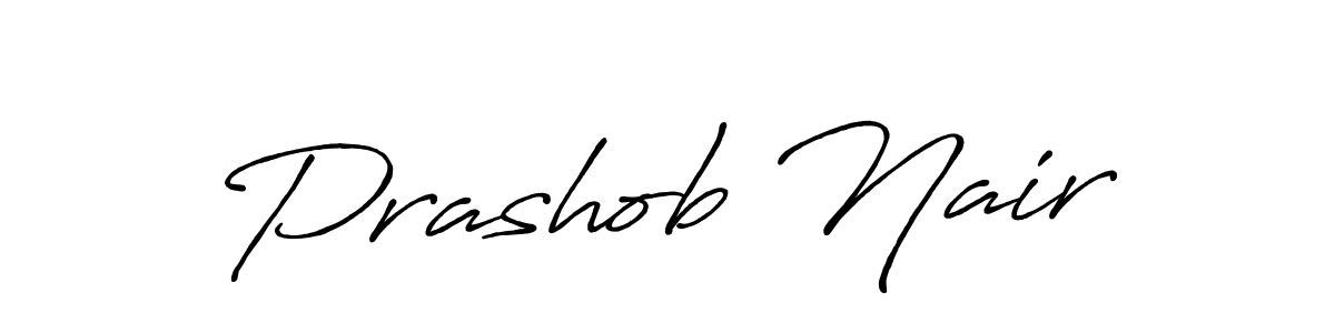 Create a beautiful signature design for name Prashob Nair. With this signature (Antro_Vectra_Bolder) fonts, you can make a handwritten signature for free. Prashob Nair signature style 7 images and pictures png