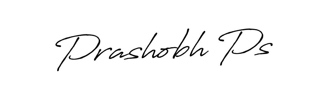 How to make Prashobh Ps name signature. Use Antro_Vectra_Bolder style for creating short signs online. This is the latest handwritten sign. Prashobh Ps signature style 7 images and pictures png