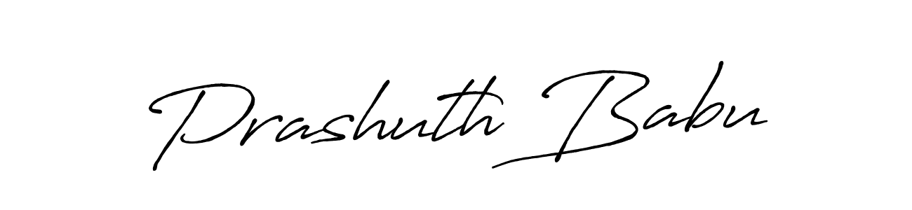 Use a signature maker to create a handwritten signature online. With this signature software, you can design (Antro_Vectra_Bolder) your own signature for name Prashuth Babu. Prashuth Babu signature style 7 images and pictures png