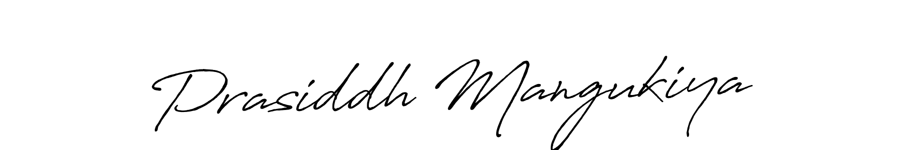 Create a beautiful signature design for name Prasiddh Mangukiya. With this signature (Antro_Vectra_Bolder) fonts, you can make a handwritten signature for free. Prasiddh Mangukiya signature style 7 images and pictures png