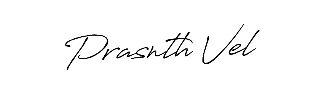 How to make Prasnth Vel name signature. Use Antro_Vectra_Bolder style for creating short signs online. This is the latest handwritten sign. Prasnth Vel signature style 7 images and pictures png